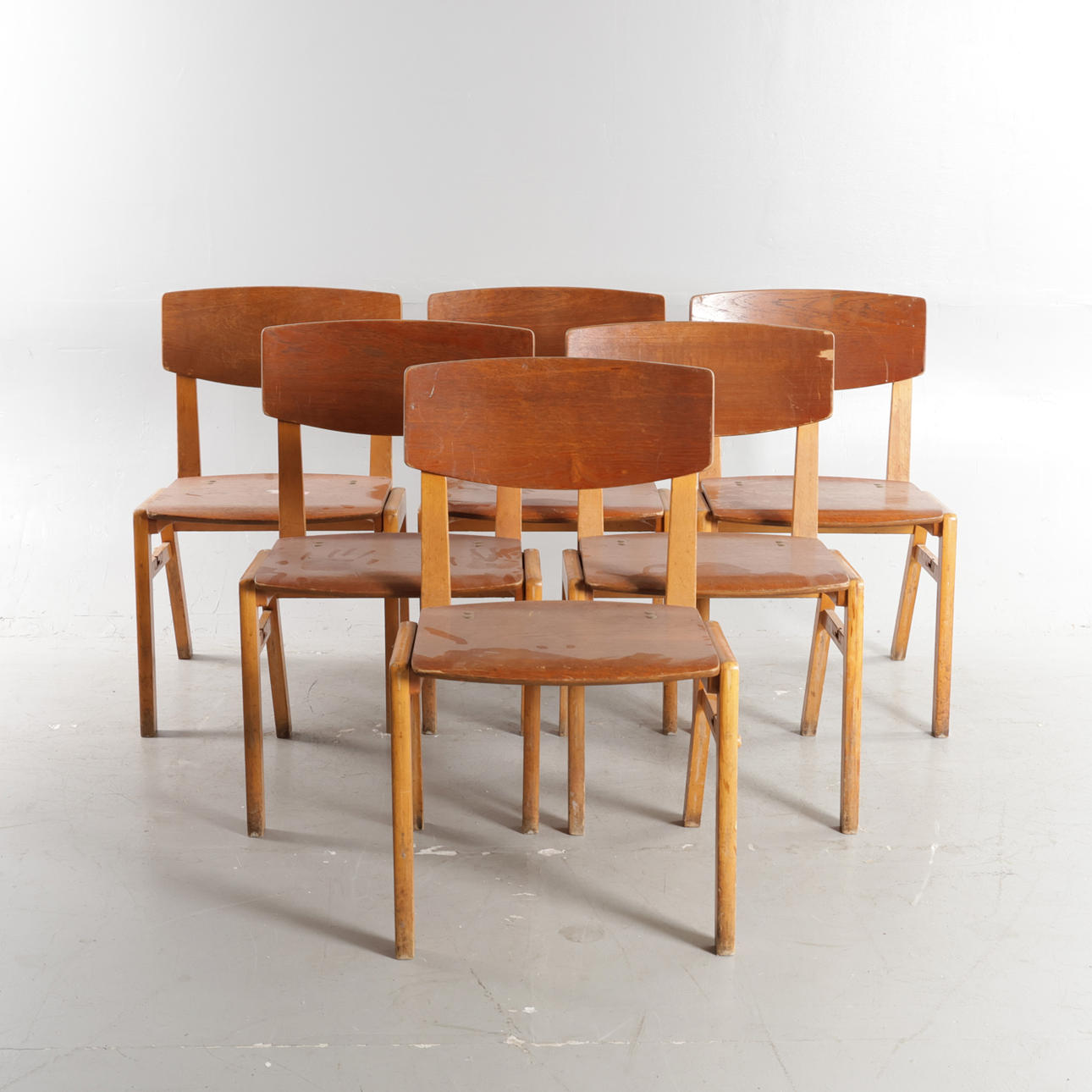 FRITZ HANSEN / KVETNY & SØNNER. Stolar 6 st med bokram, sits och rygg ...