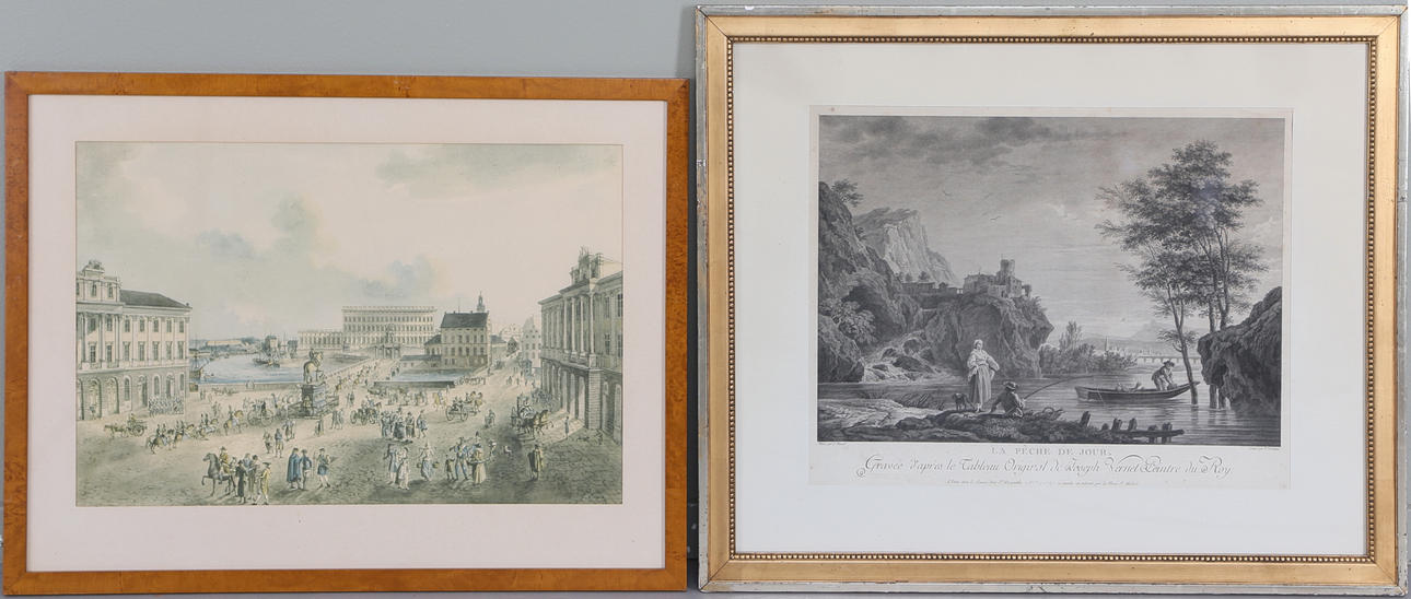 KOPPARSTICK samt GRAFISKT BLAD, 18/1900-tal.