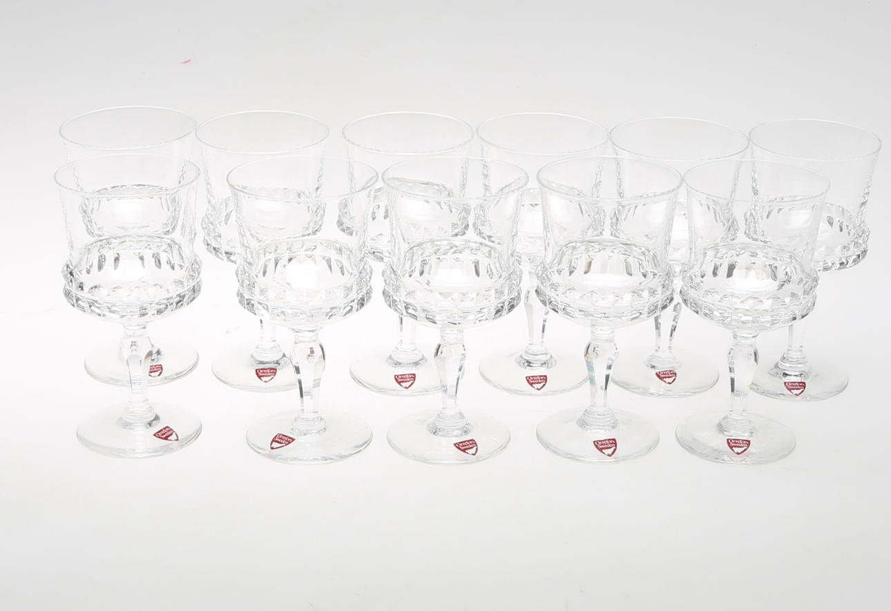 INGEBORG LUNDIN. GLASSERVIS,"Silvia", Orrefors, 11 st.