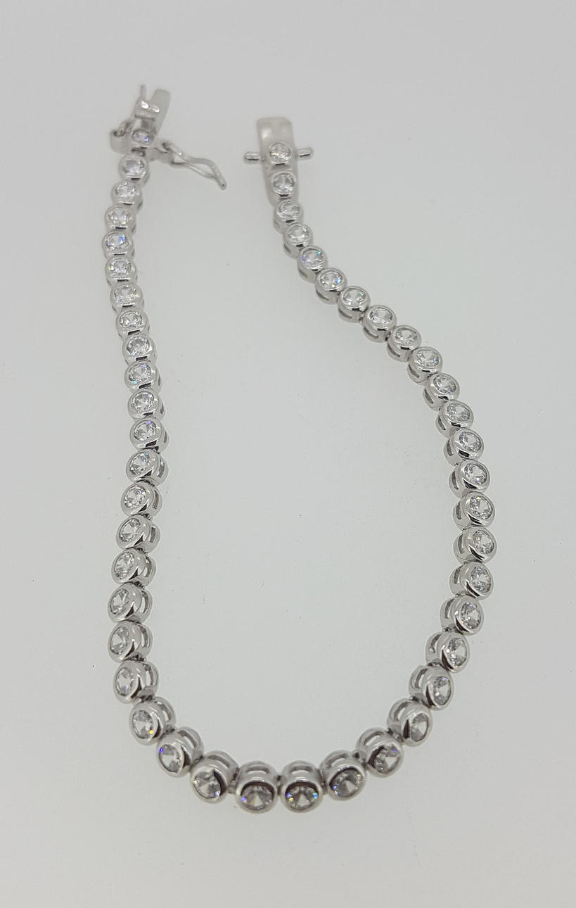 SILVER & CZ LINJE ARMBAND.