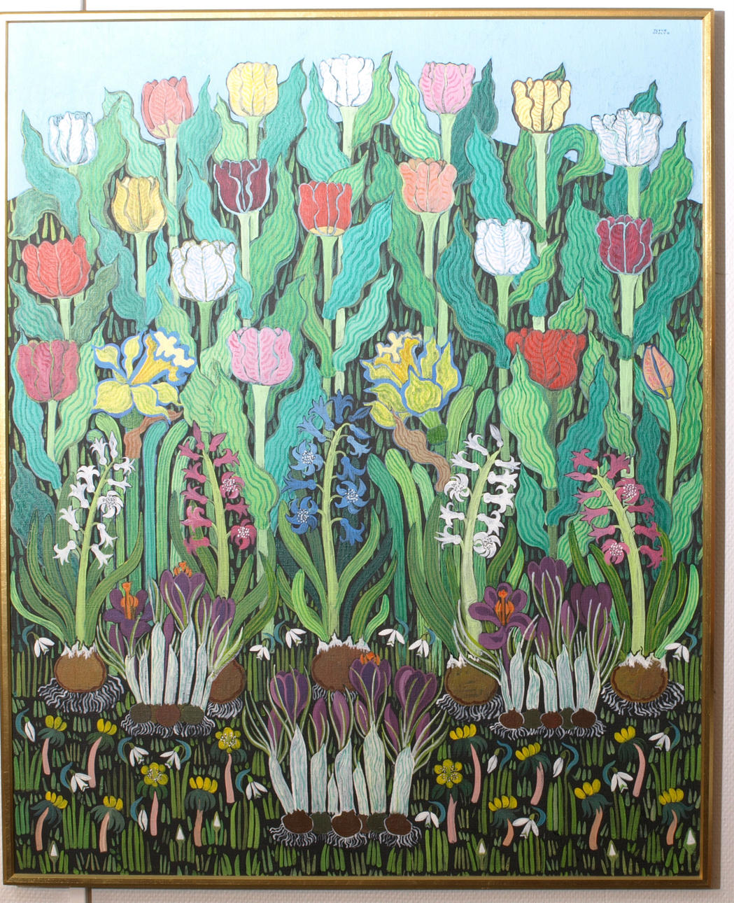 JETTE STOLTZ. Olja på duk, "Vår-symfoni i dur. Rabatt från min barndoms ljuvliga trädgård", signerad.