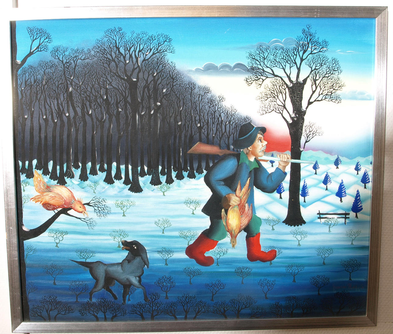 FRANCO NAPPI. Olja på duk, På jakt, signerad.