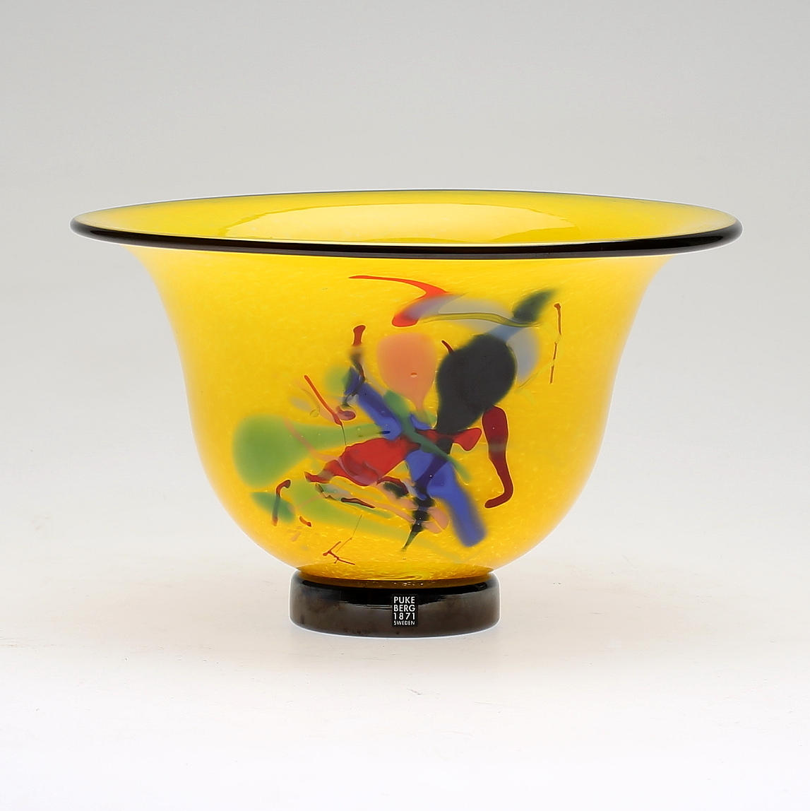 SKÅL, glas, Gunne Brandstedt, Pukeberg, signerad och daterad -97.