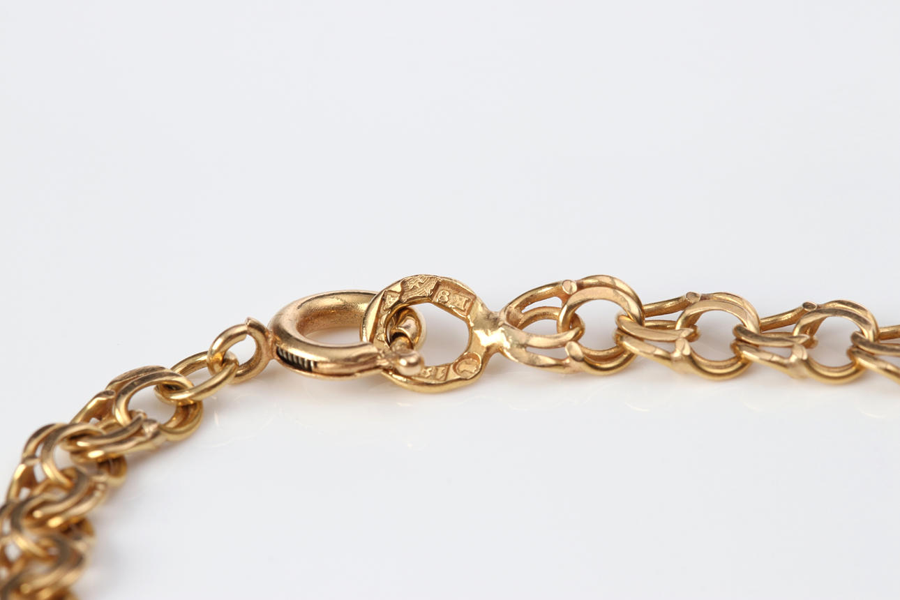 HALSBAND, BISMARCKLÄNK. 18k guld, doserad storlek, vikt ca 25,7 gram ...