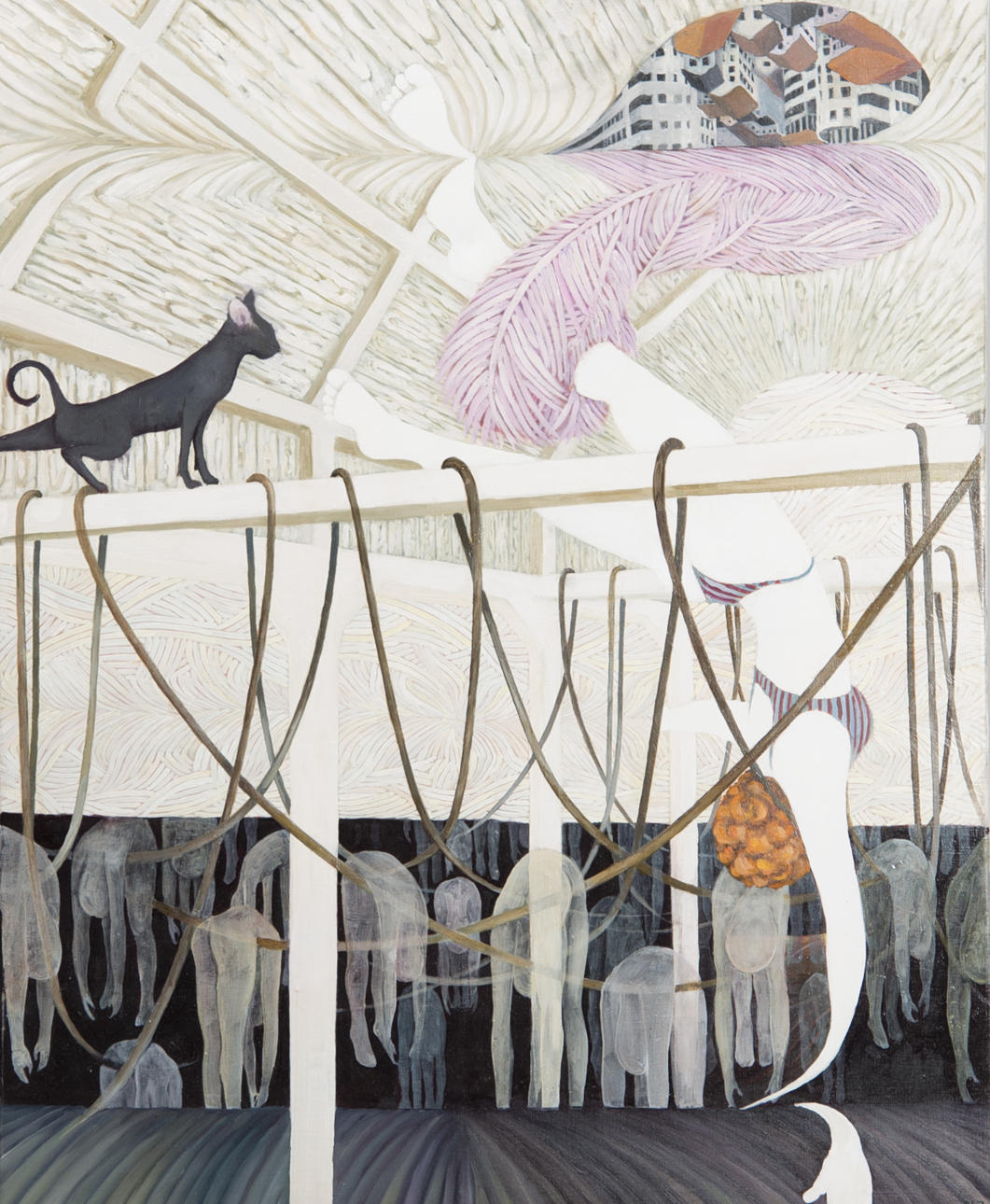 VIKTORIA JAKUS. "Rep och ränta", olja på duk, signerad V. J.