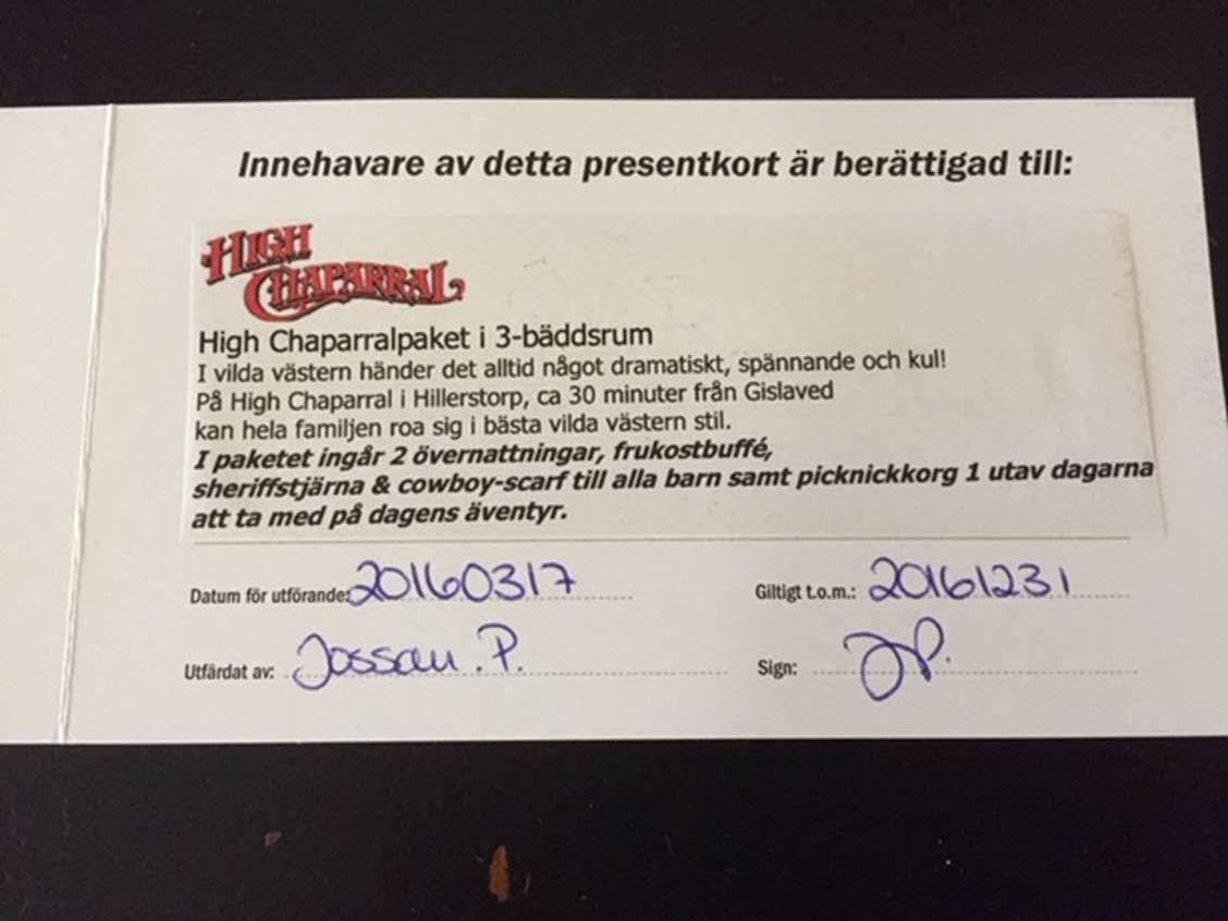 PRESENTKORT, high chaparral.