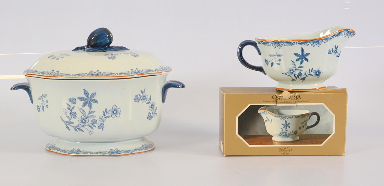 SOPPTERRIN SAMT SÅSSKÅL, "Ostindia", Rörstrand.