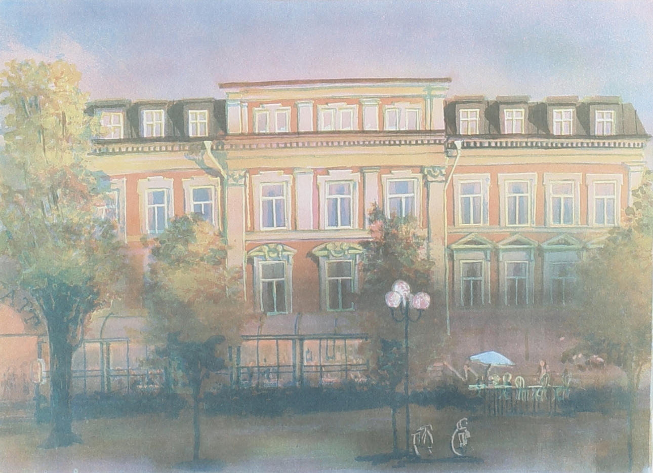 MATS ARONSSON. "Lagerlunden". Färglitografi, signerad, daterad 97 och numrerad 64/75.