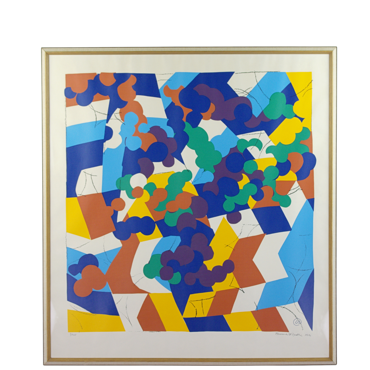 LENNART RODHE. Lithograph, 9/15, composition, signed, 1971.