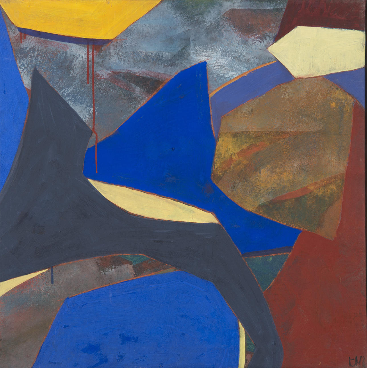 KARIN MÜLLER-LINDBERG. Komposition, olja på duk, monogramsignerad KML.