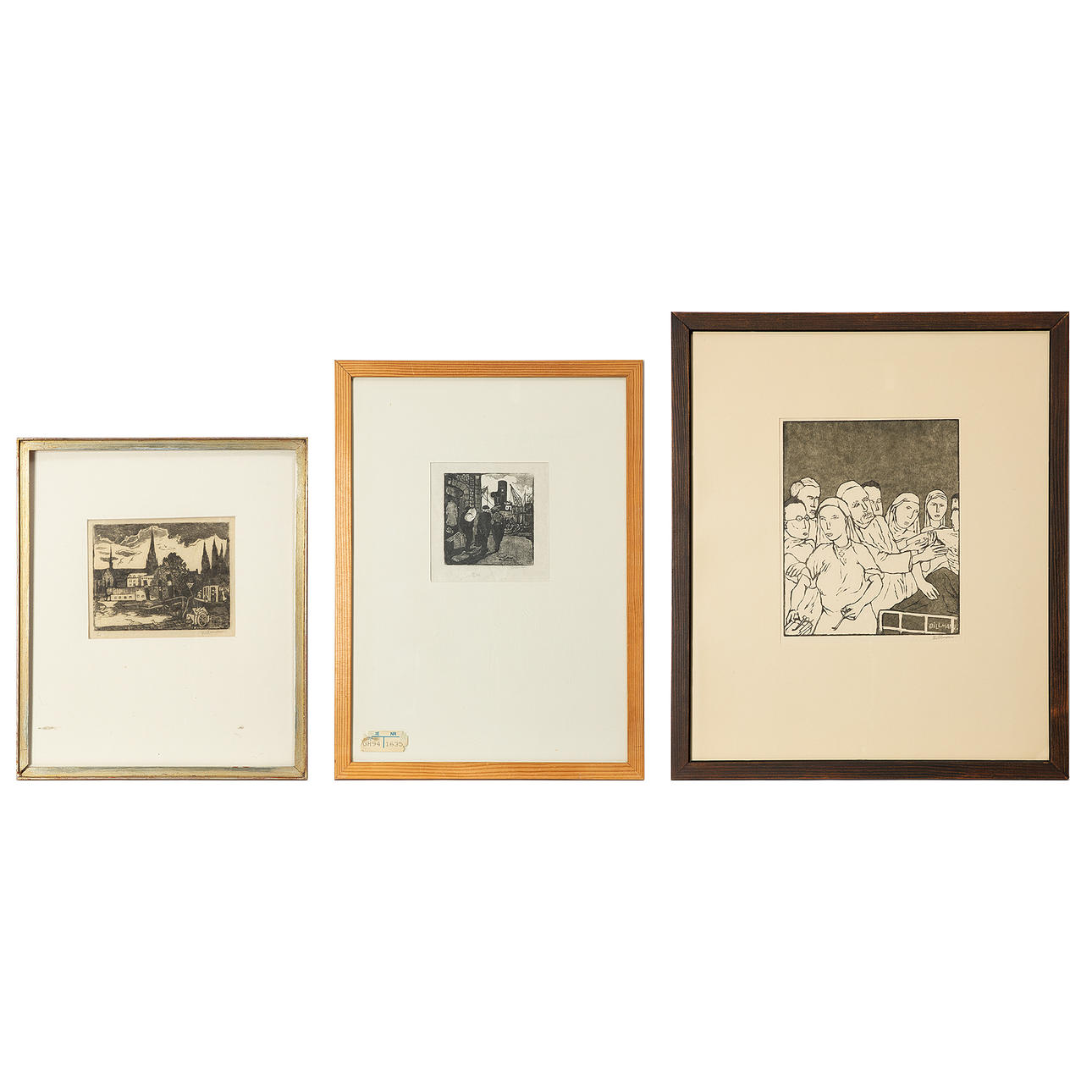 TORSTEN BILLMAN. Träsnitt, 3 st, signerade.