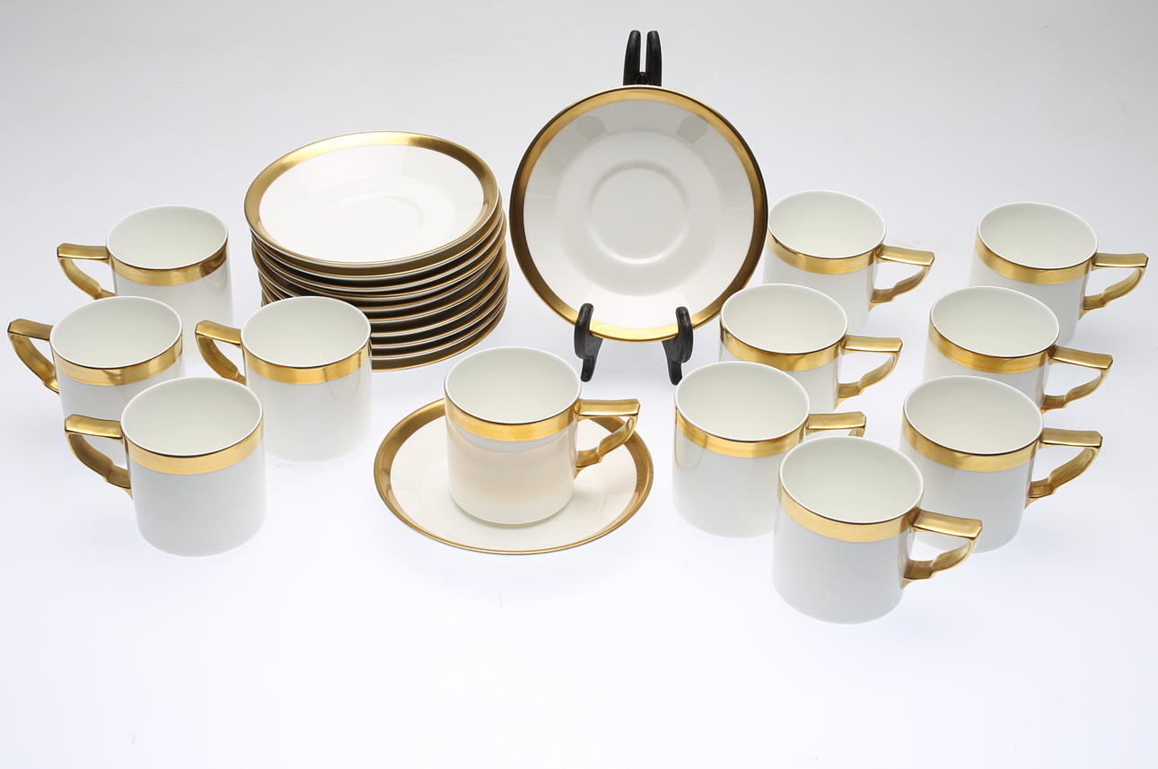 KAFFESERVIS, 12 delar, porslin, "Nobelservisen", Karin Björquist, Gustavsberg.