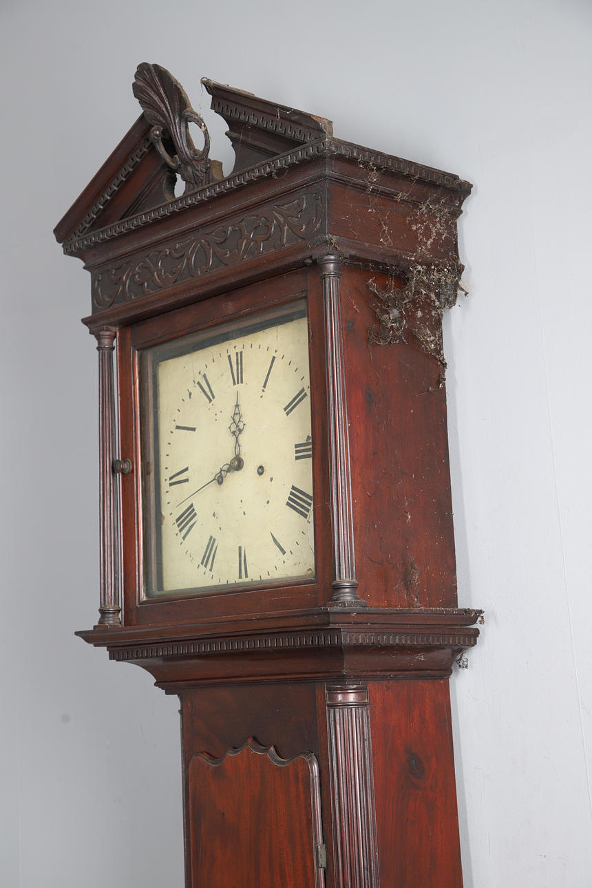 LARGE ANTIQUE MAHOGANY LONGCASE CLOCK.