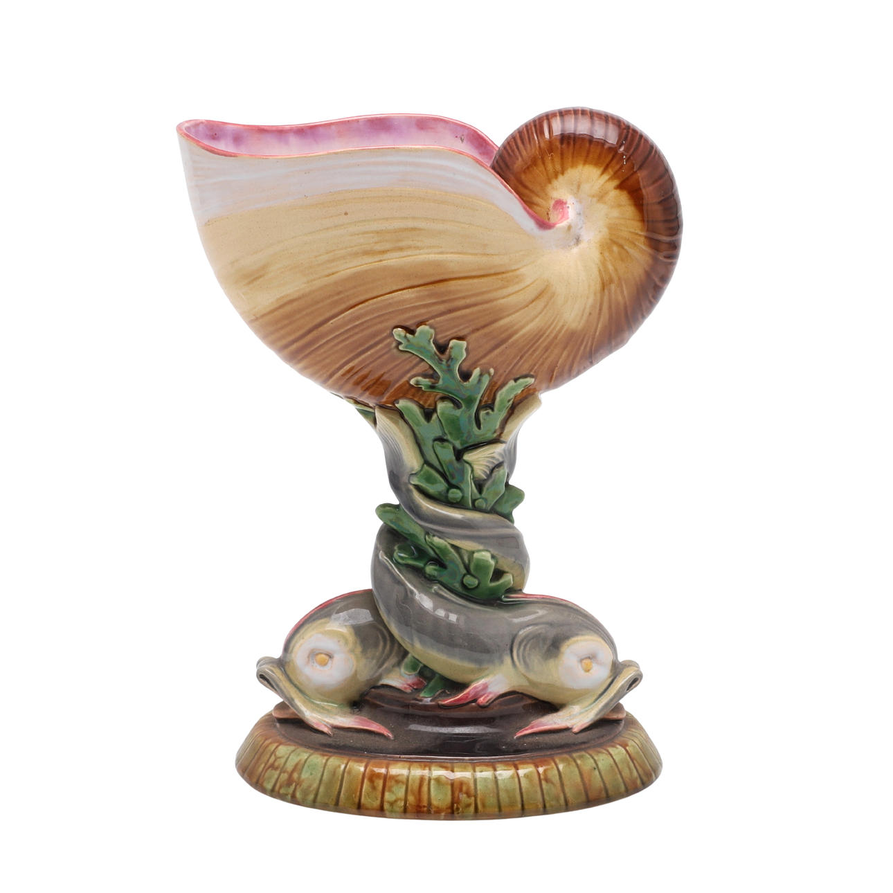 19THC MINTON MAJOLICA SHELL CENTREPIECE. Ceramics & Porcelain ...