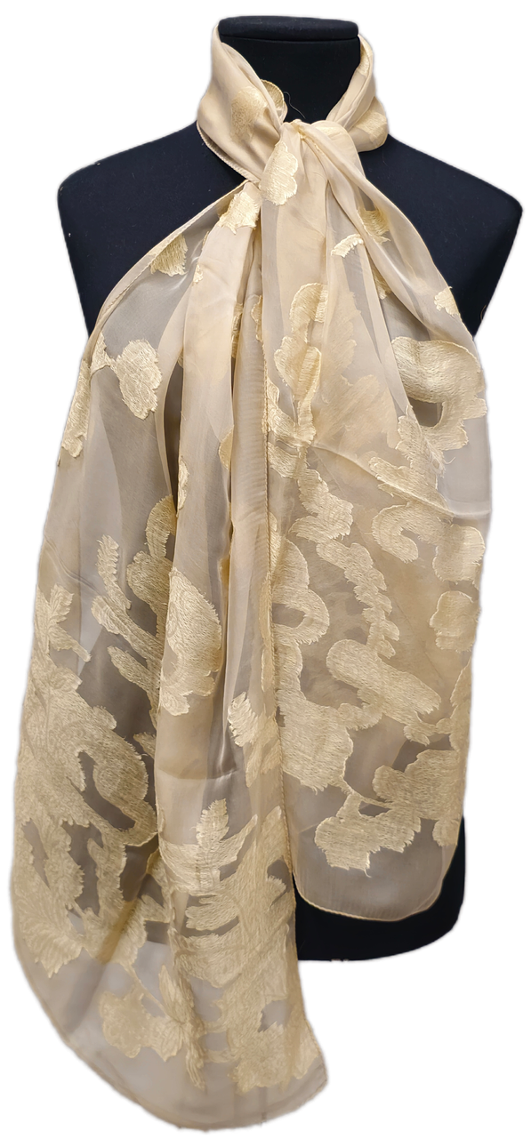 PERTEGAZ LINEN AND SILK SCARF.