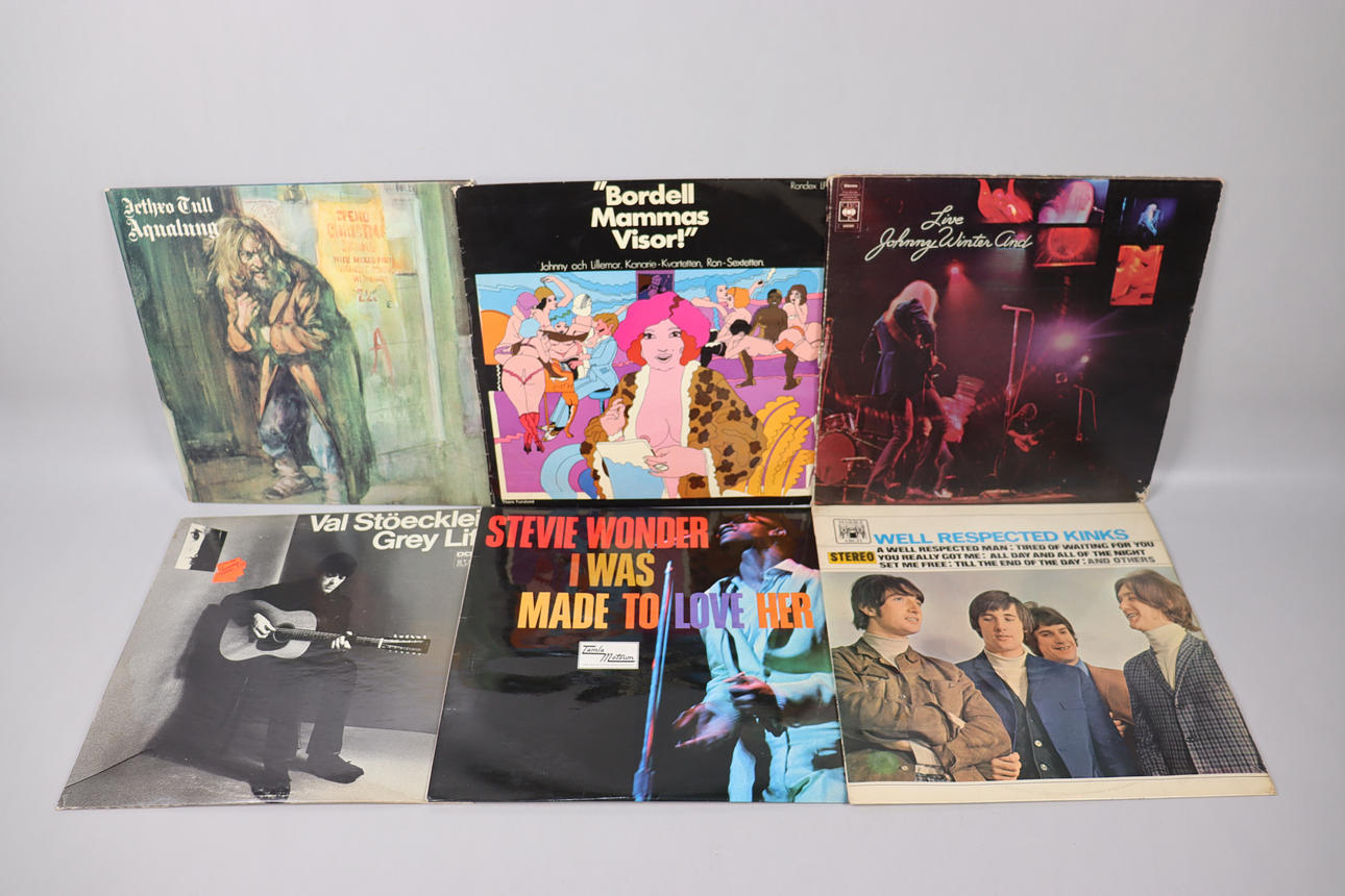 VINYL / LP-SKIVOR, 43 st, Beatles, Rolling Stones, Led Zeppelin, Hollis ...