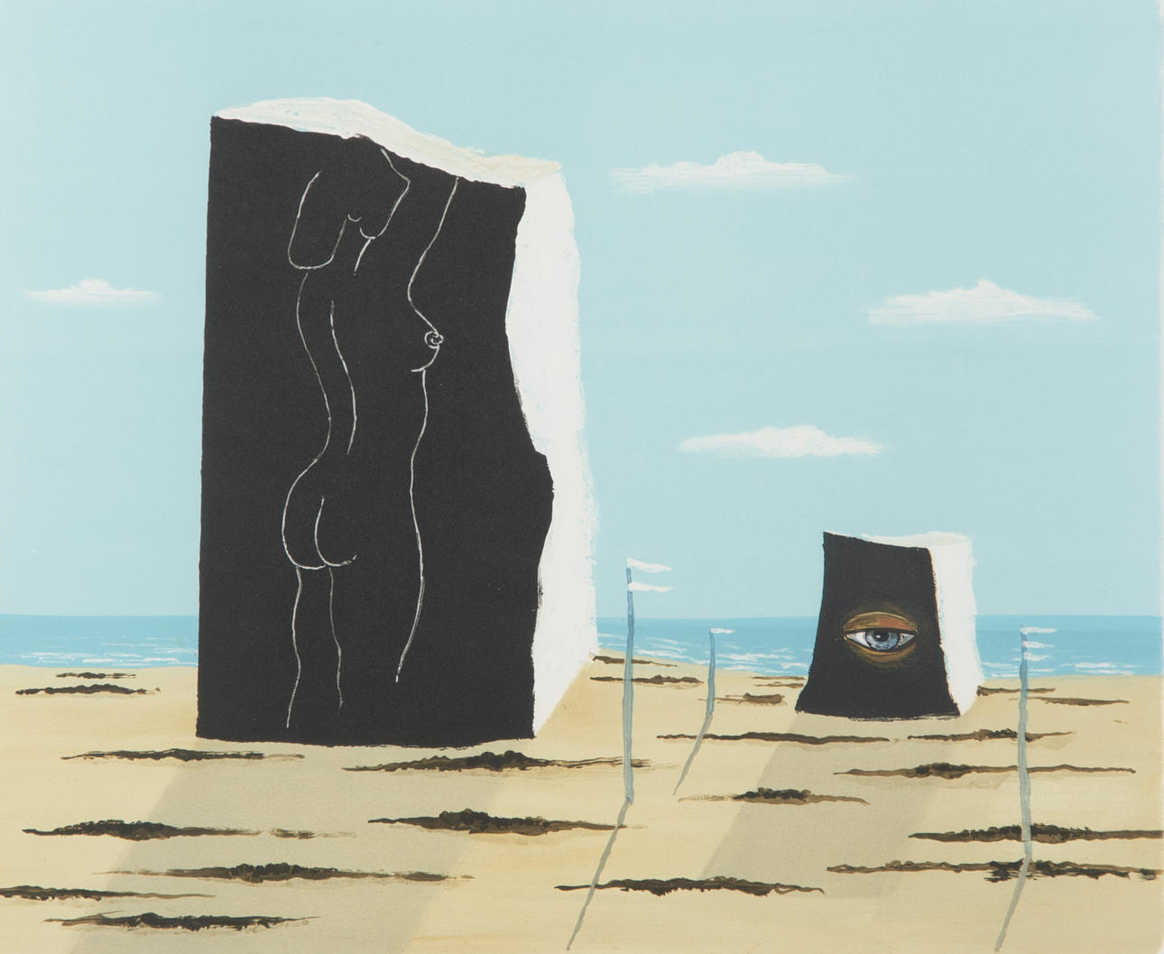 ESAIAS THORÉN. Strandkomposition, färglito, signerad -77.