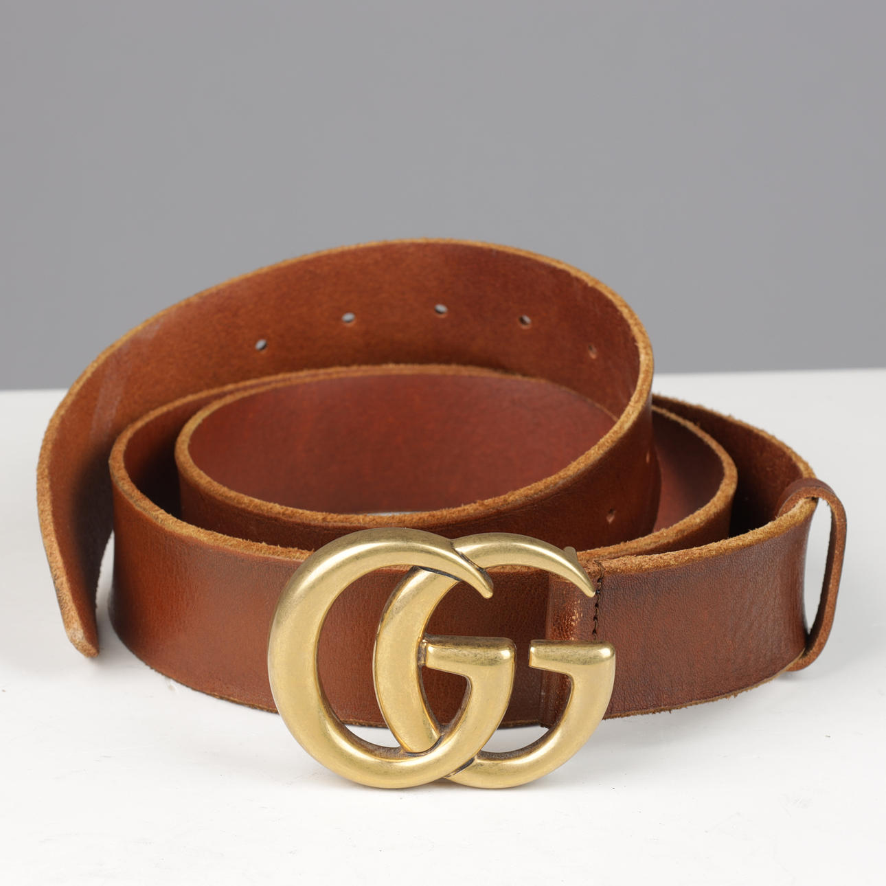 Gucci leather belt (men) with brass buckle. Italien. Vintage  display picture 2