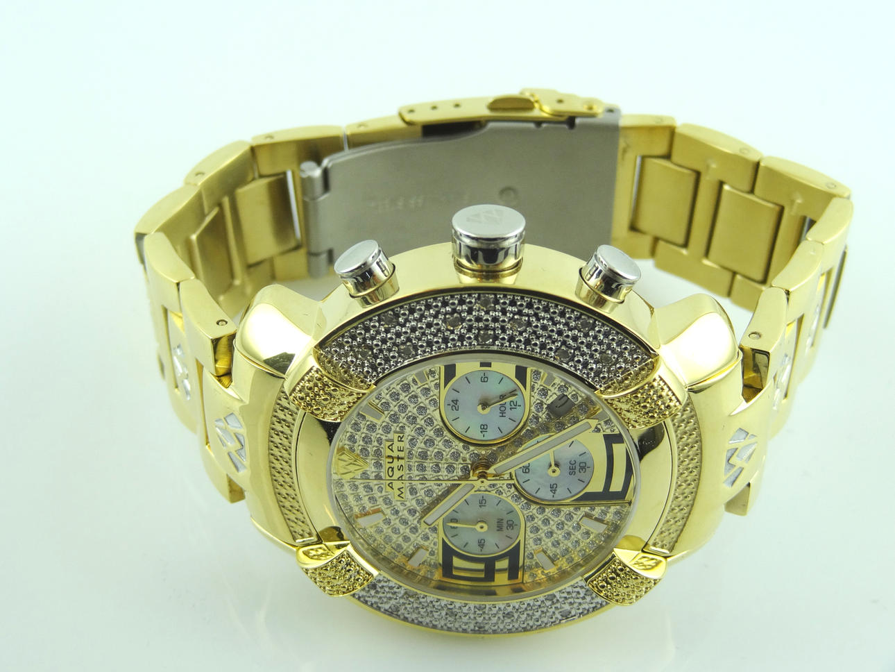 AQUA JR GOLD MAN'S DIAMOND WATCH.