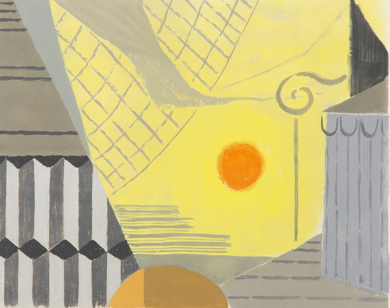 STELLAN MÖRNER. Solnedgång, färglito, signerad Mörner.