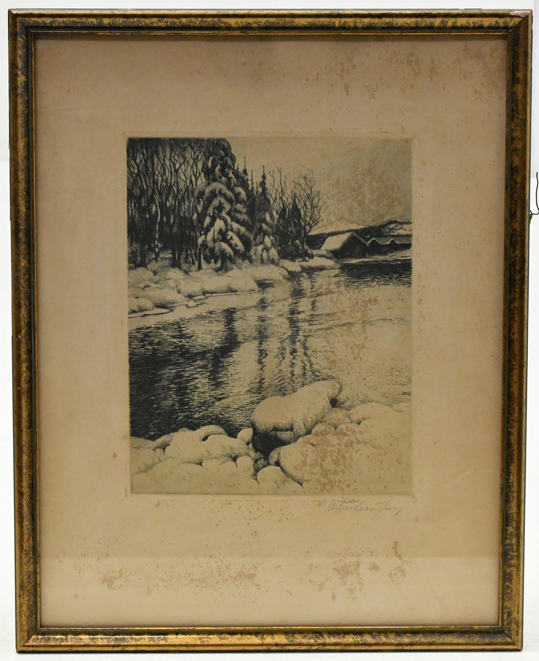 ARTHUR BENGTSSON. Winter motifs. Etching.