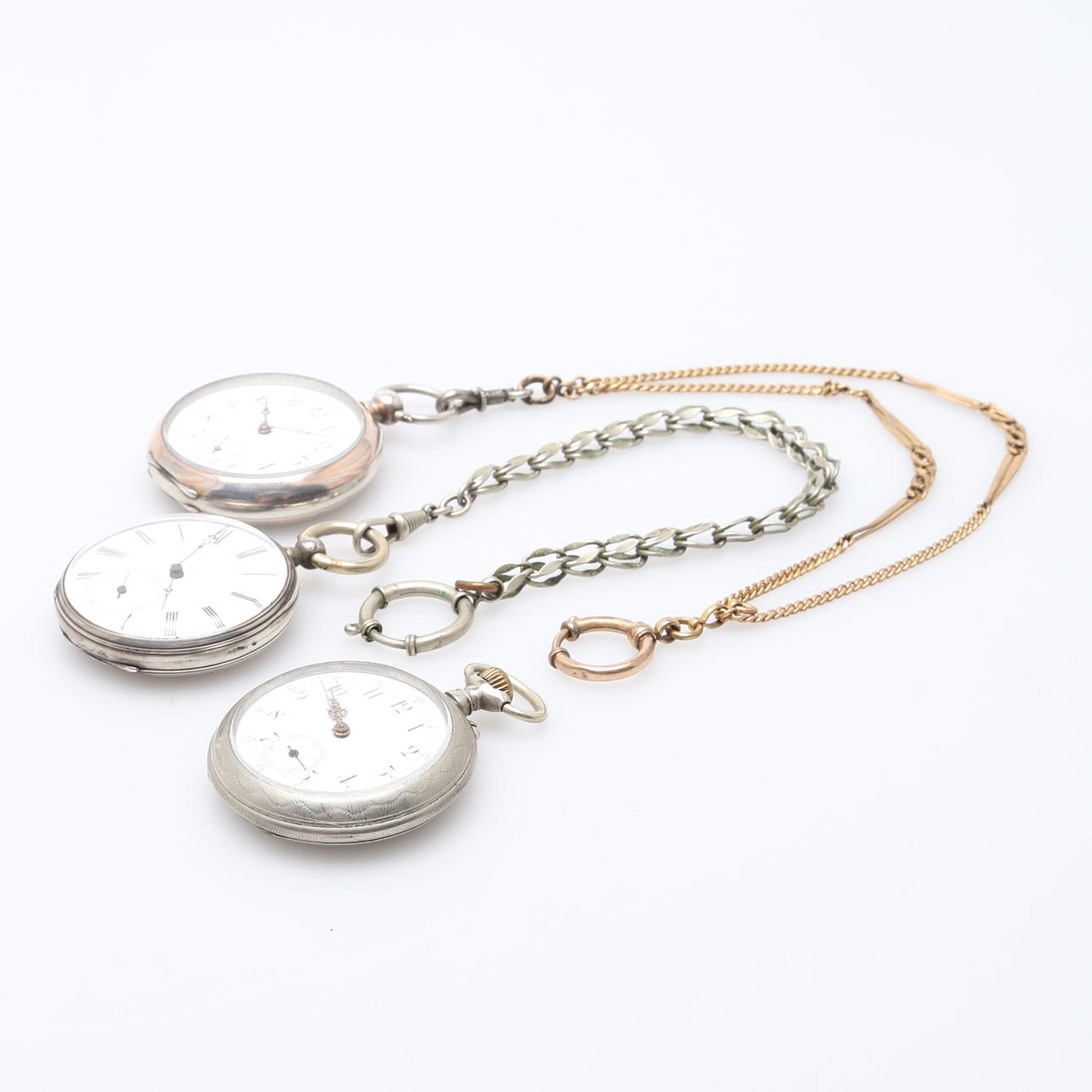 FICKUR, 3 st, silver o nickel, 18/1900-tal.