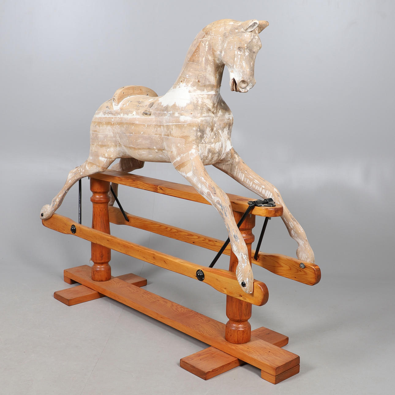 A 20TH CENTURY STRIPPED DOWN ROCKING HORSE - RESTORATION PROJECT. Toys ...