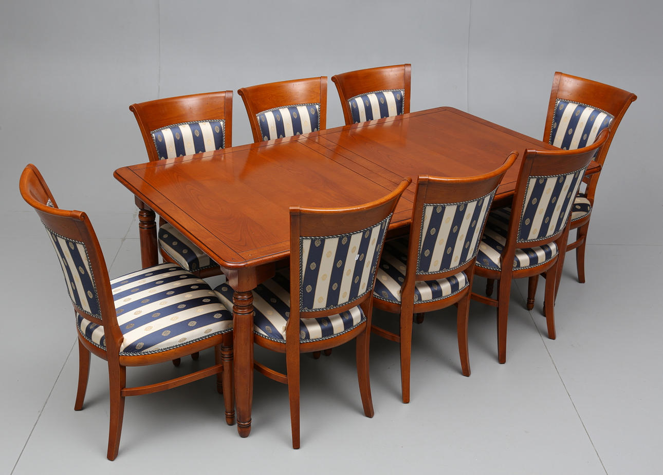 MATSALSMÖBEL, 9 delar, mahogny, gustaviansk stil, Selva, Italien, 1900-talets andra del.