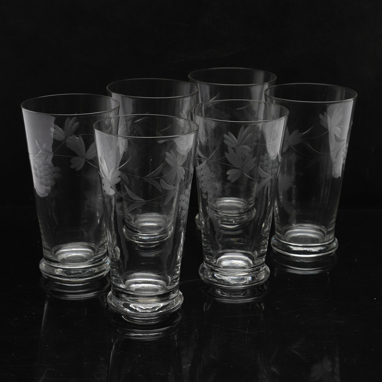 A set of six 20th century decorated GROGG GLASSES. Glass - Tableware ...