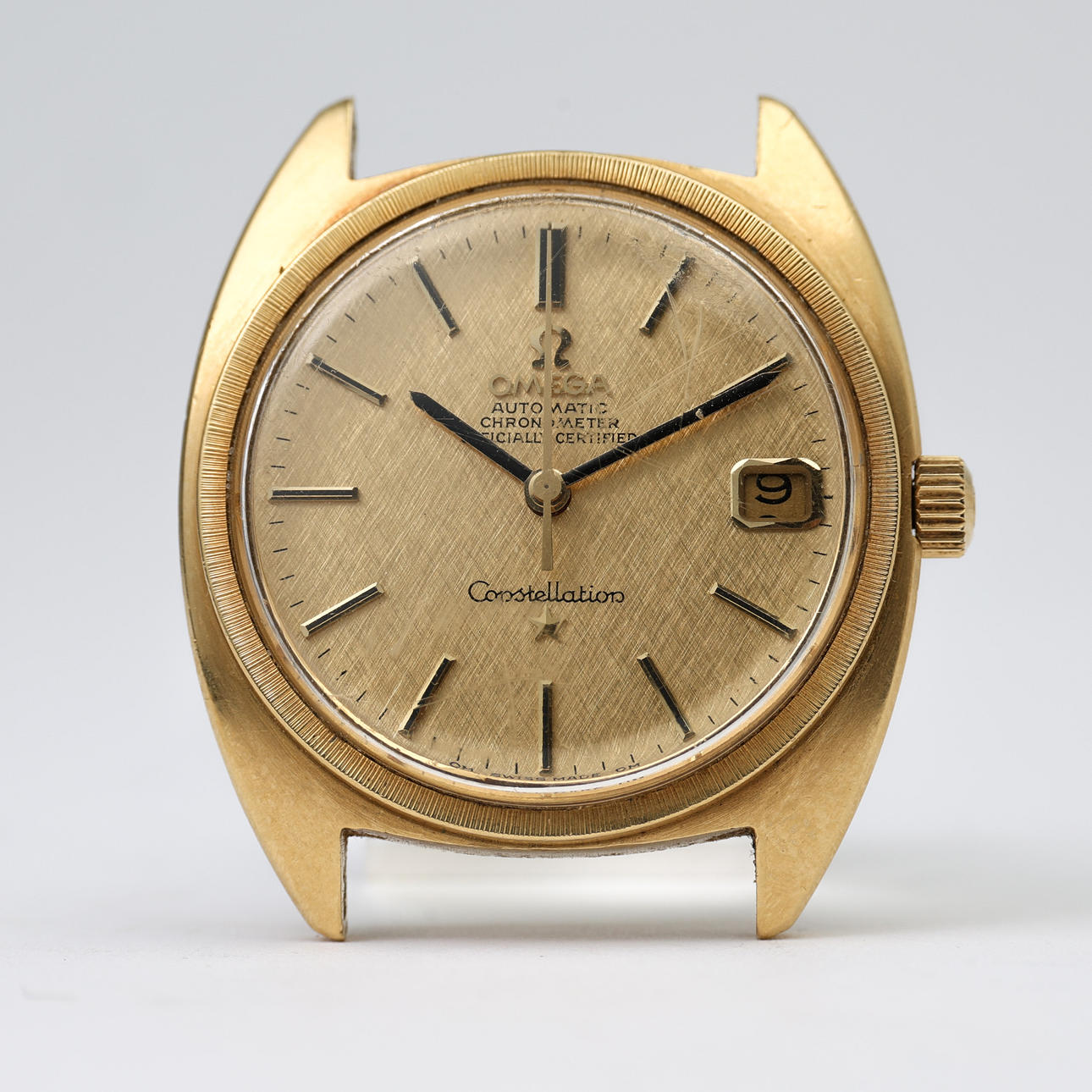 OMEGA, Constellation, 18K gold, automatic mission, c. 1970.