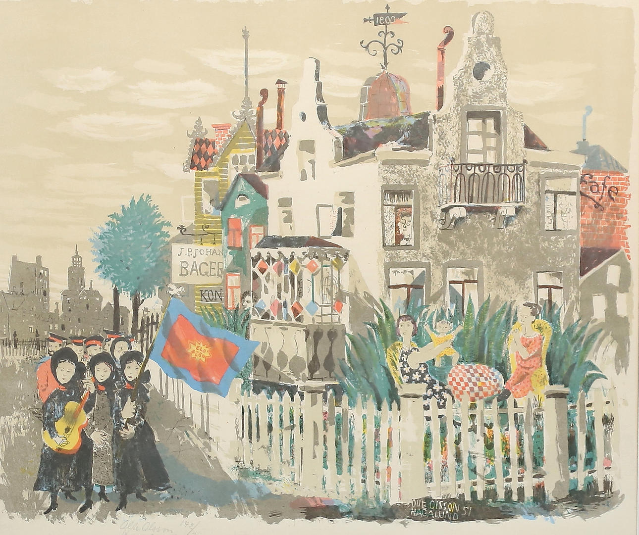 OLLE OLSSON HAGALUND. Lithograph, signed, numbered and dated 51.