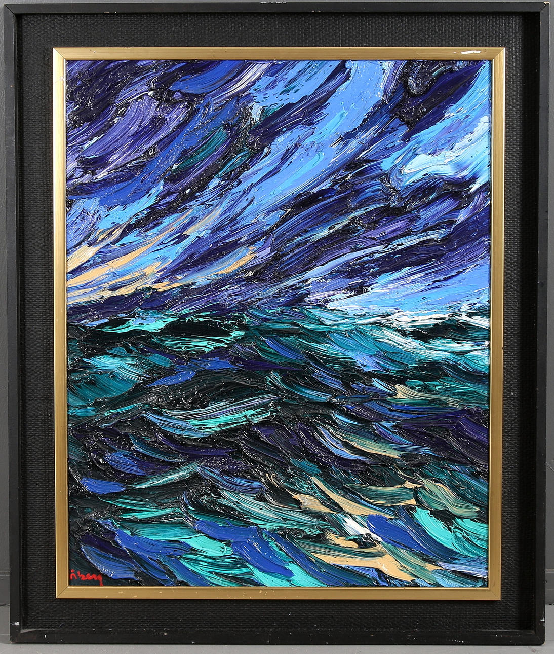 BENGT ÅBERG. "Före Storm", olja på duk, signerad och daterad -91.