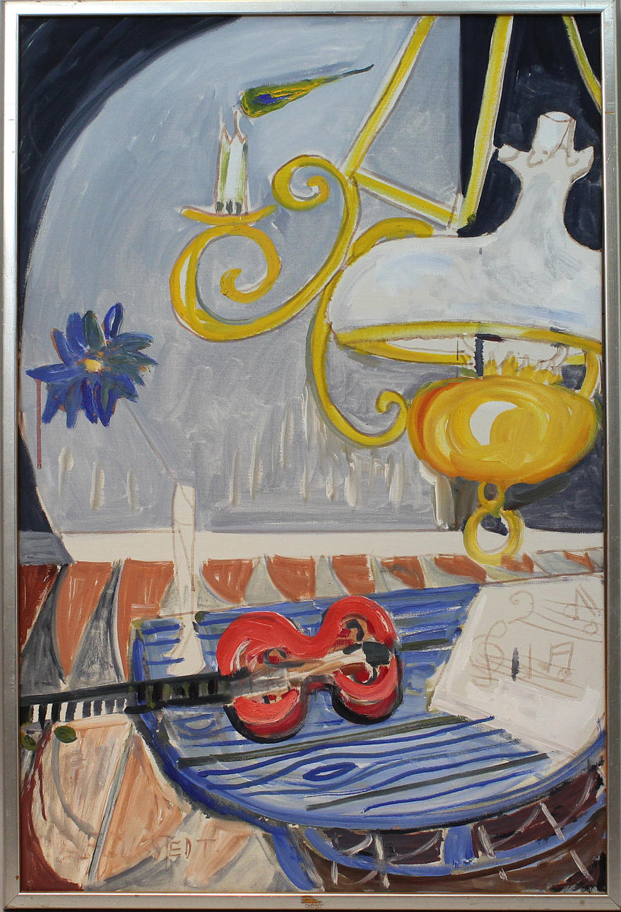 GÖSTA FOUGSTEDT. Interiör. Olja på duk. Signerad.