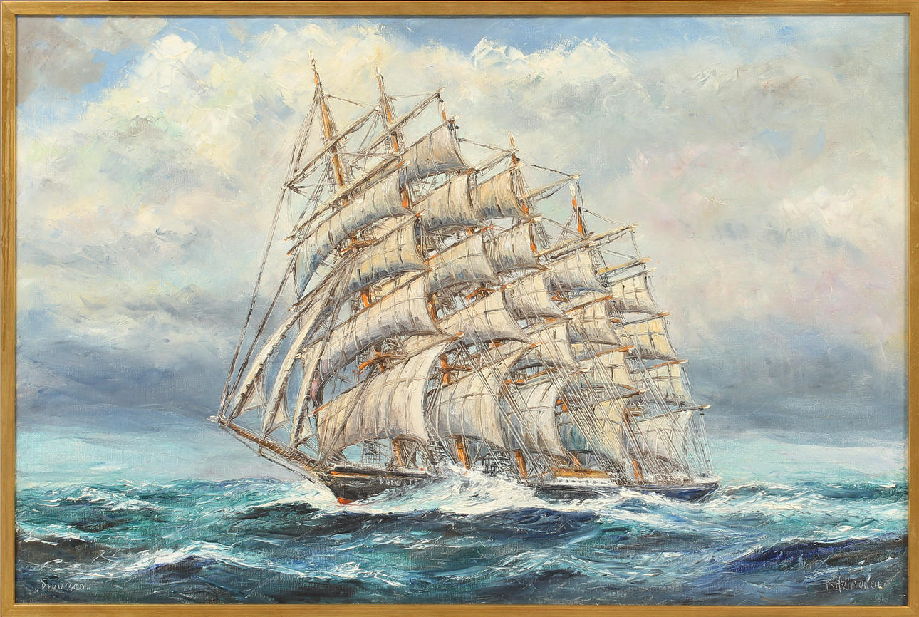 KURT ERIK HEINONEN. "Preussen", olja på duk, signerad.