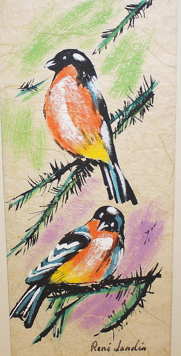 RENÉ LANDÉN. TAVLOR, 2 st, Hästar & Fåglar.