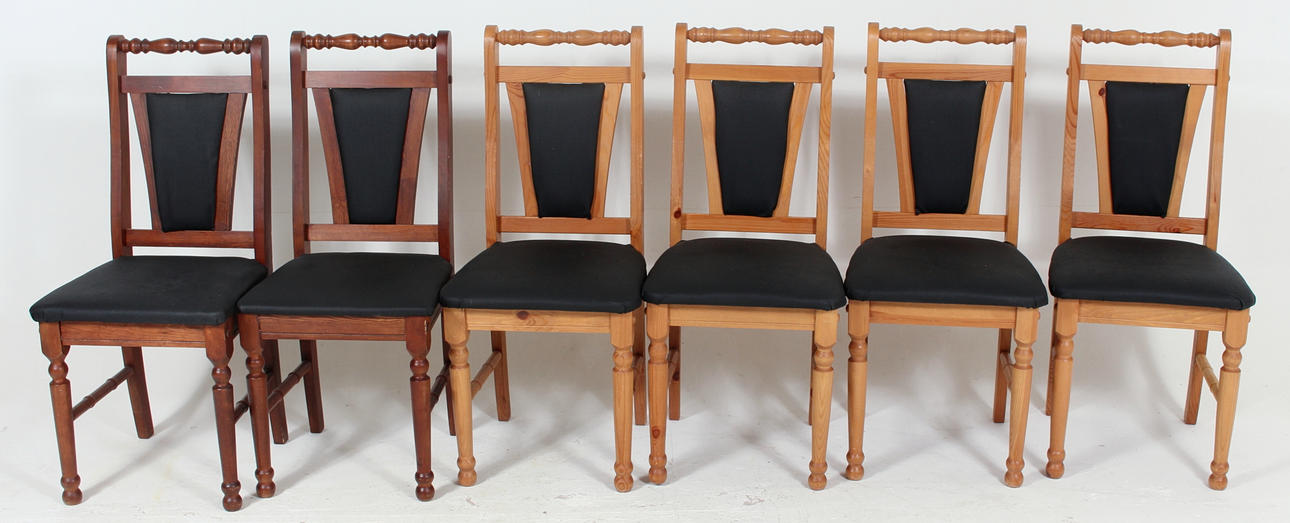 STOLAR, 6 stycken, furu, Britannia.