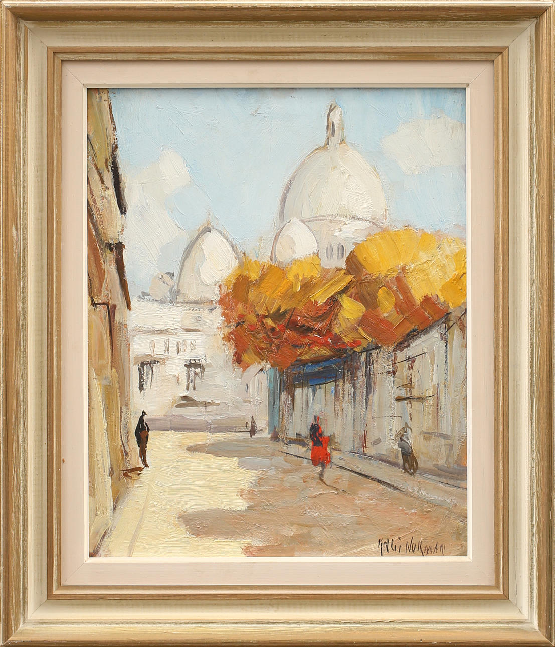 KNUT NORMAN. Motiv från Paris, olja på pannå signerad Knut Norman.