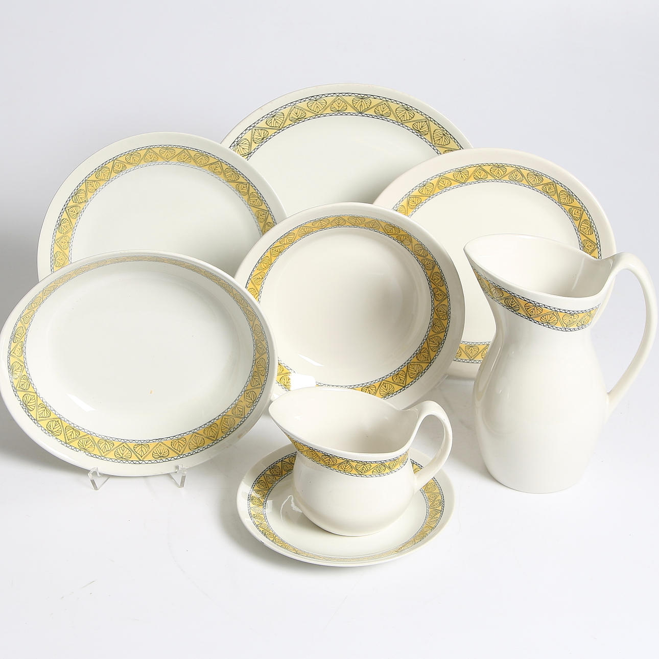 MATSERVIS, 21 delar, porslin, "Löv", Berit Ternell, Gefle.