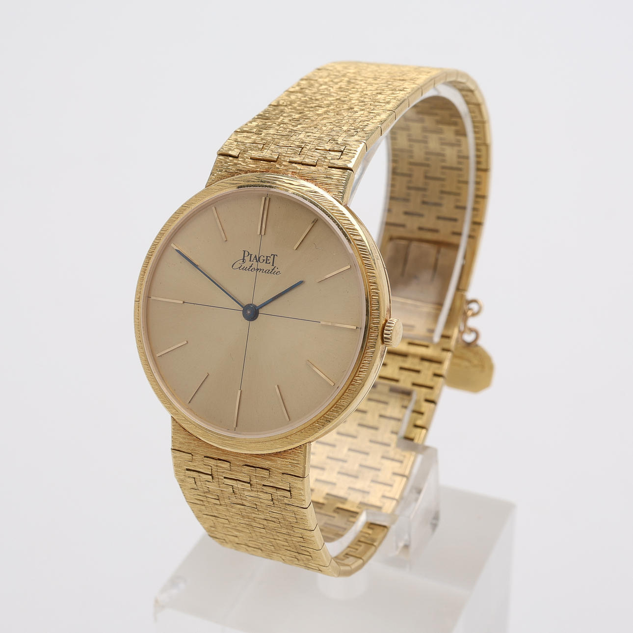 PIAGET. WRISTWATCH, 18K GOLD IN CASE & LINK, 12P, AUTOMATIC ASSIGNMENT.