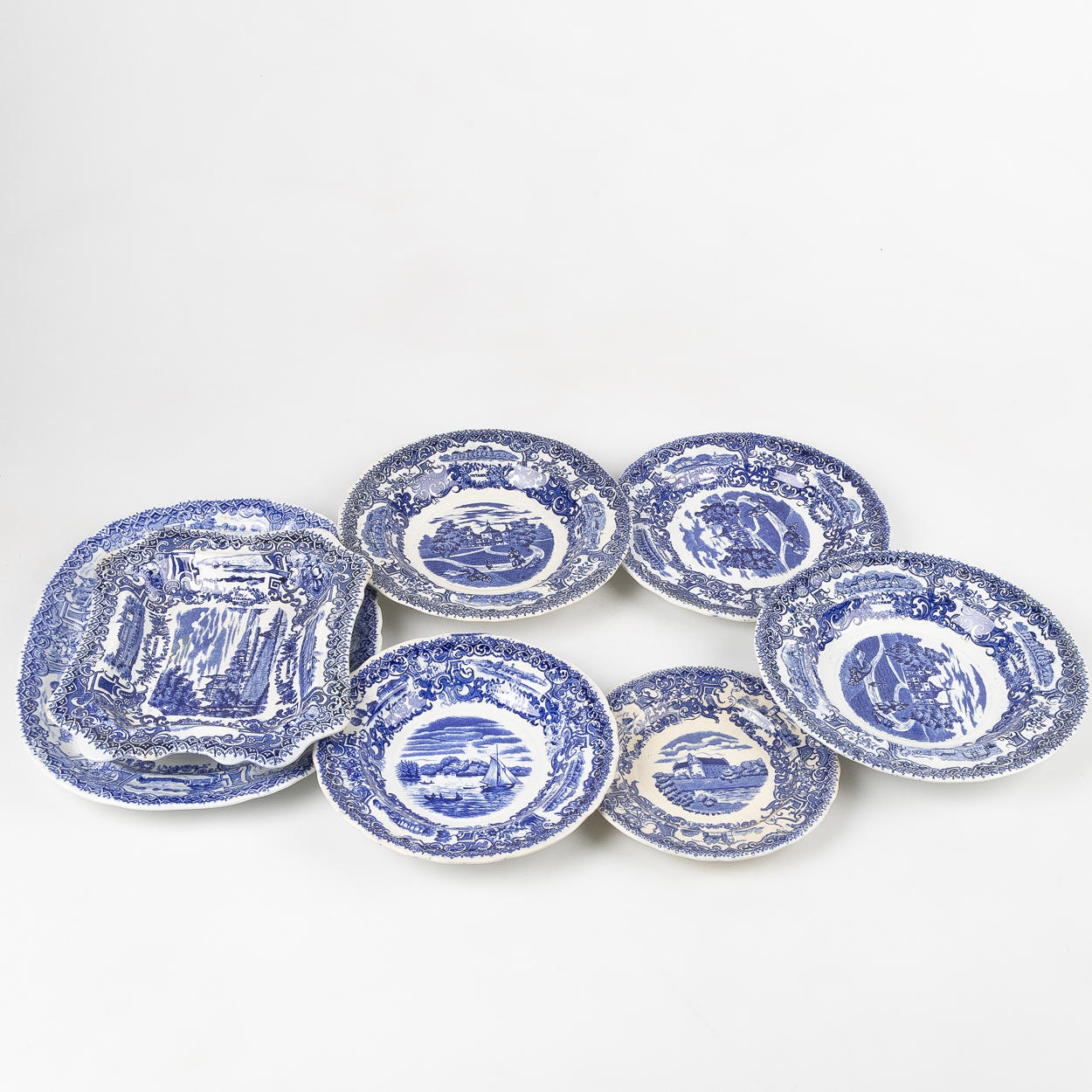 A 49 piece “SS” flintware from Svenska Slott, Rörstrand, circa 1900.