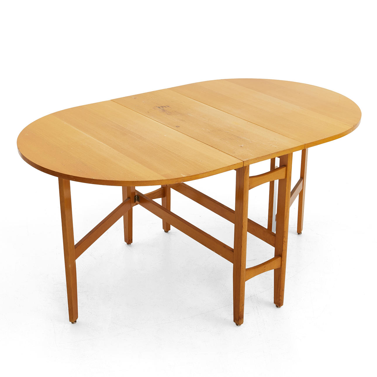 A SLAG TABLE, second half of the 20th century, veneered in beech ...