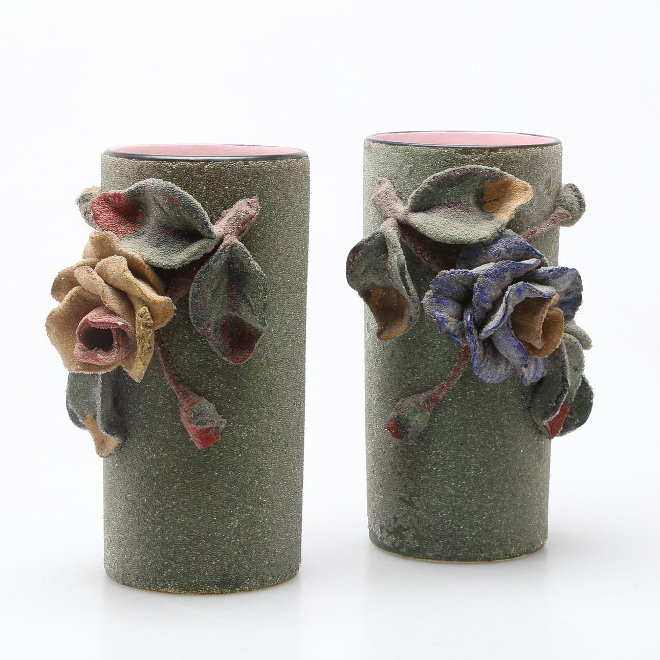 PARVASER, porslin, glasdekor, Gustavsberg, 1880-tal.