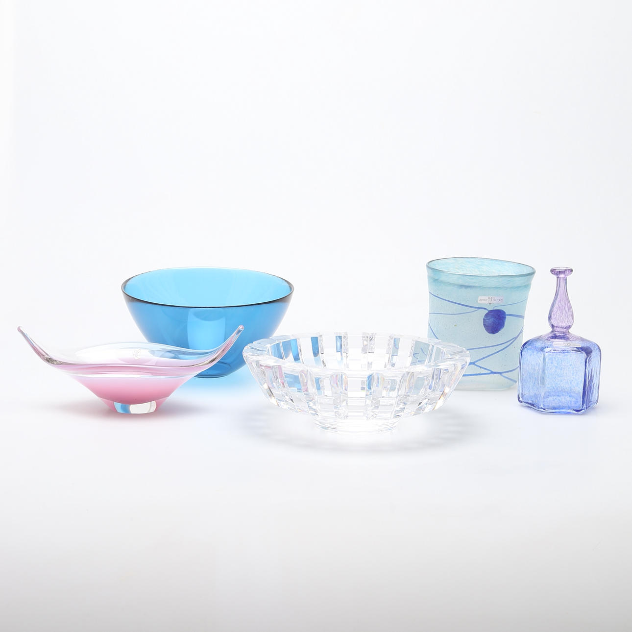 PARTI KONSTGLAS, 5 delar, bl a Bertil Vallien, Boda Artist Collection.