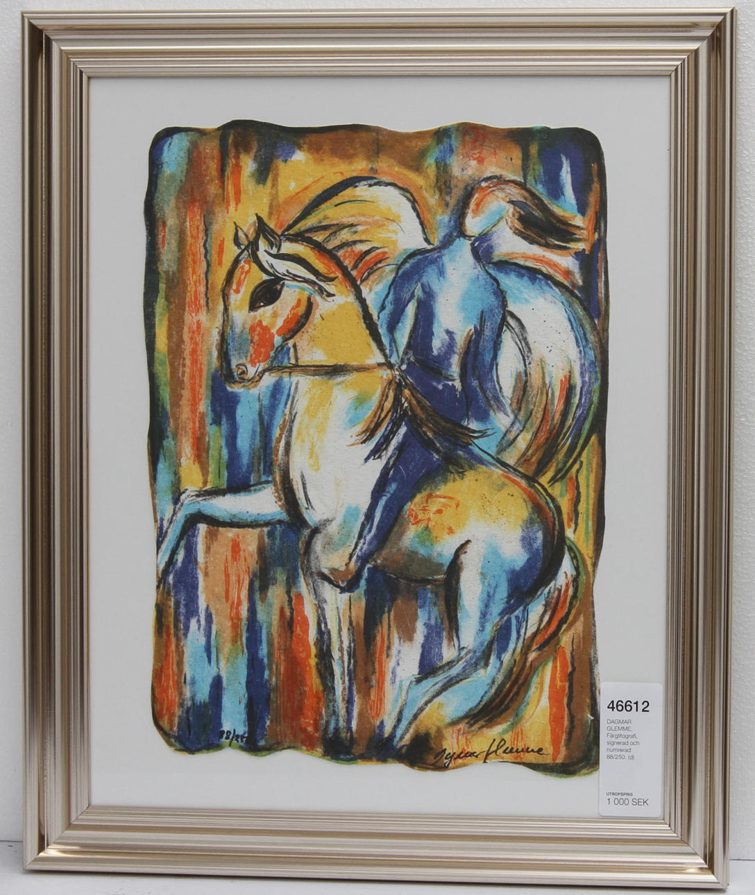 DAGMAR GLEMME. Färglitografi, signerad och numrerad 88/250.