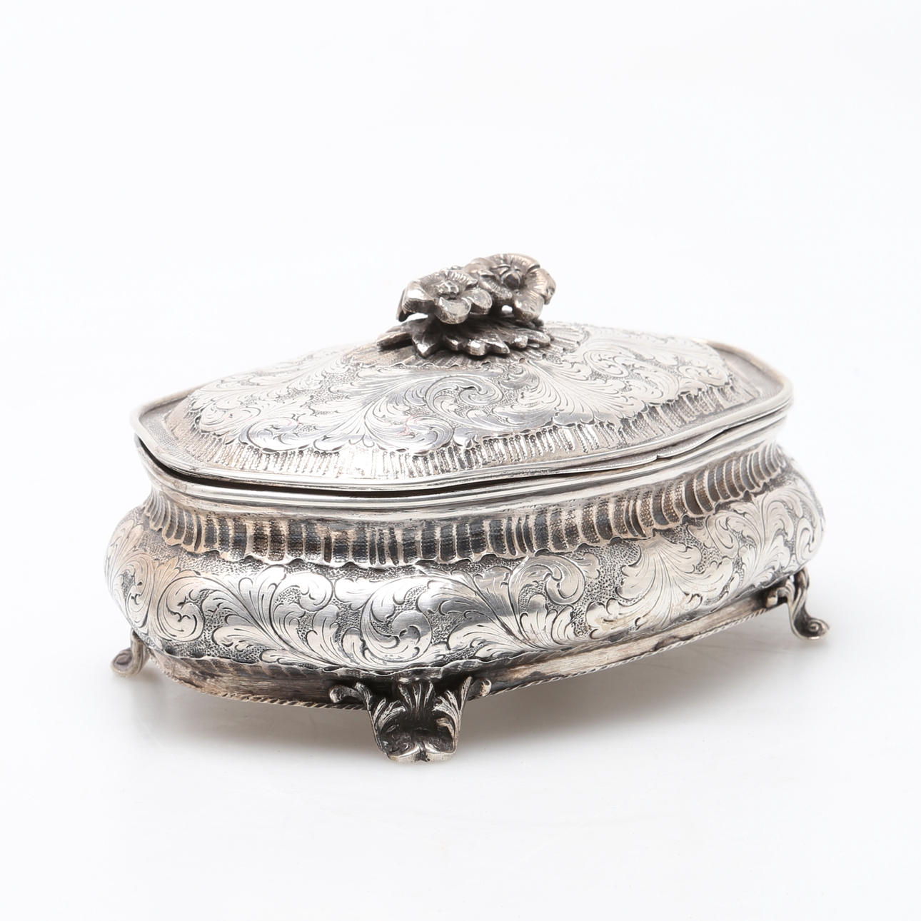 ASK MED LOCK i silver nyrokoko 1900-tal.