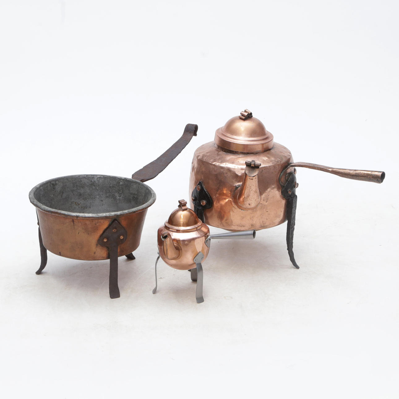 A set of 3 copper objects, allmoge. Swedish Folk Art - Other - Auctionet