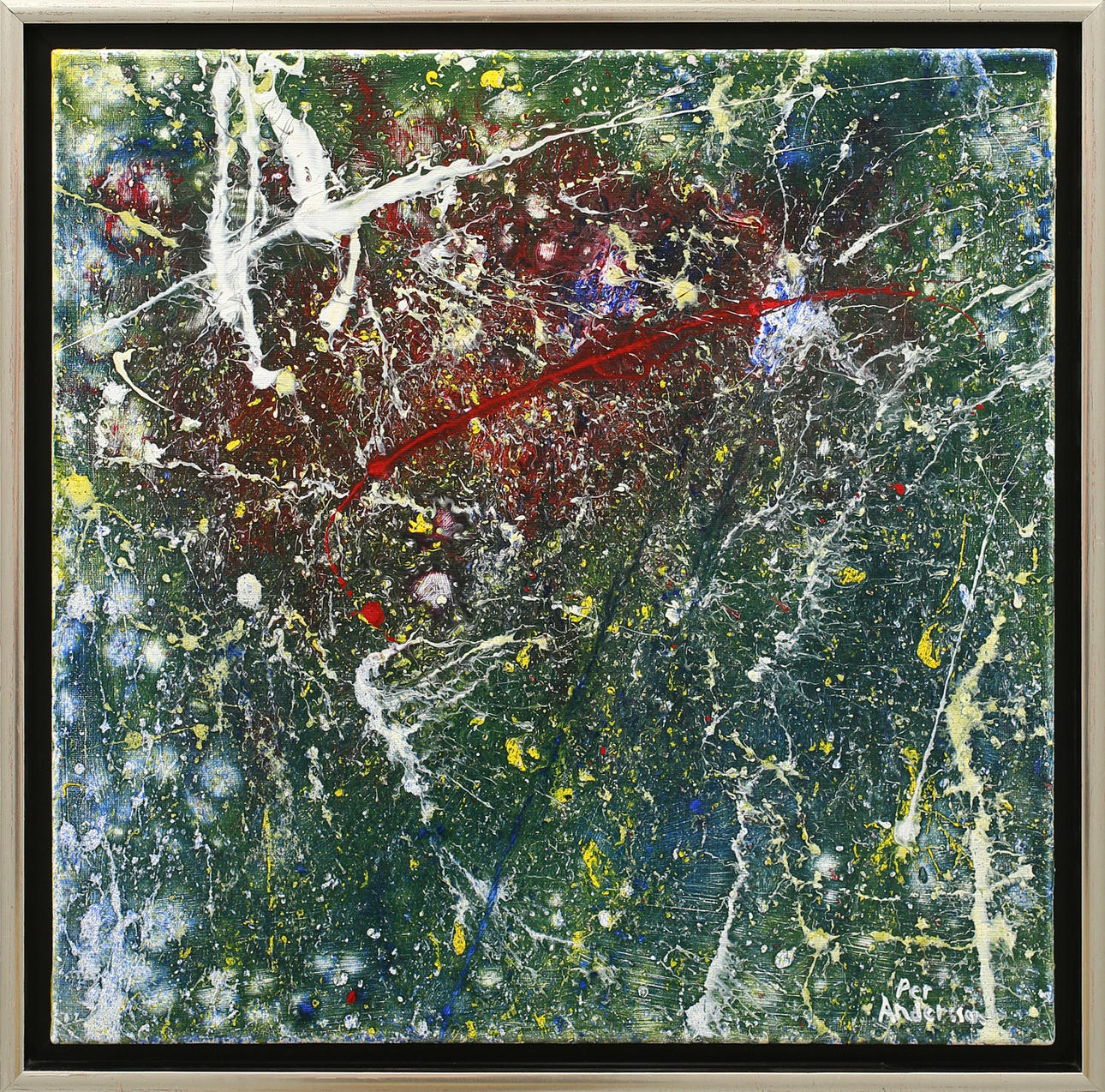 PER-OLA ANDERSSON. Komposition, olja på duk, signerad.