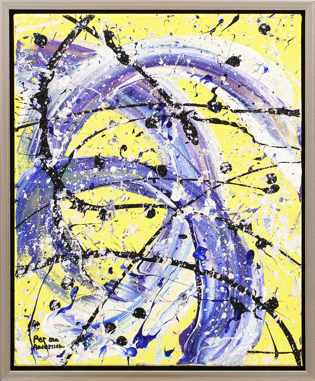 PER-OLA ANDERSSON. Komposition, olja på duk, signerad.