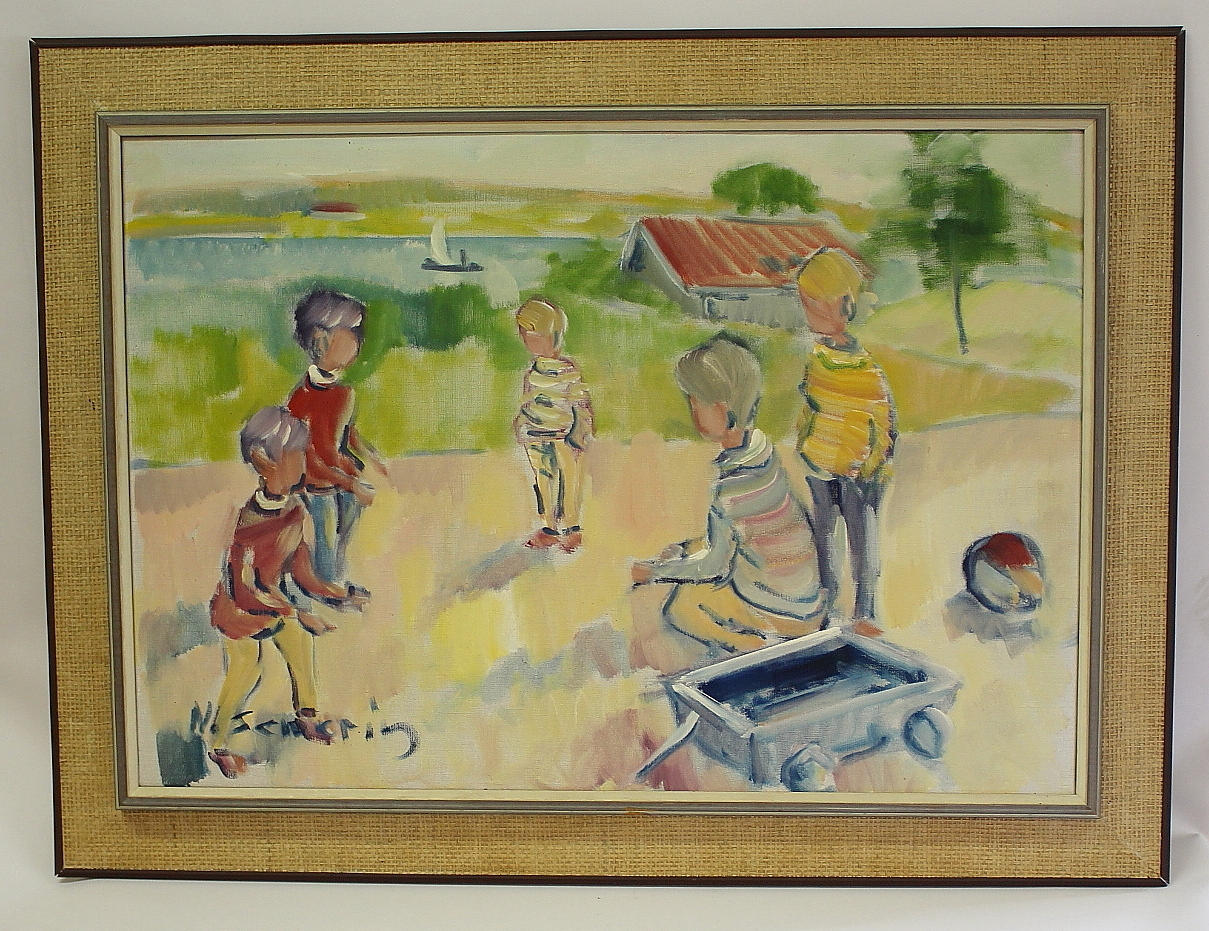 NILS SEVERIN. olja på duk, "barn".