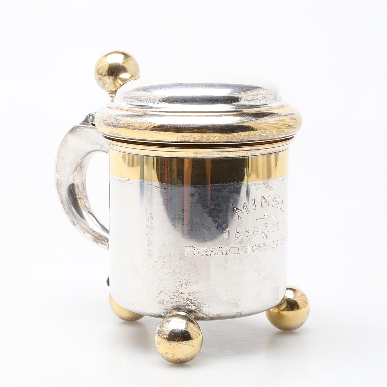 DRYCKESBÄGARE i silver, Barockstil CG Hallberg, Stockholm 1931.